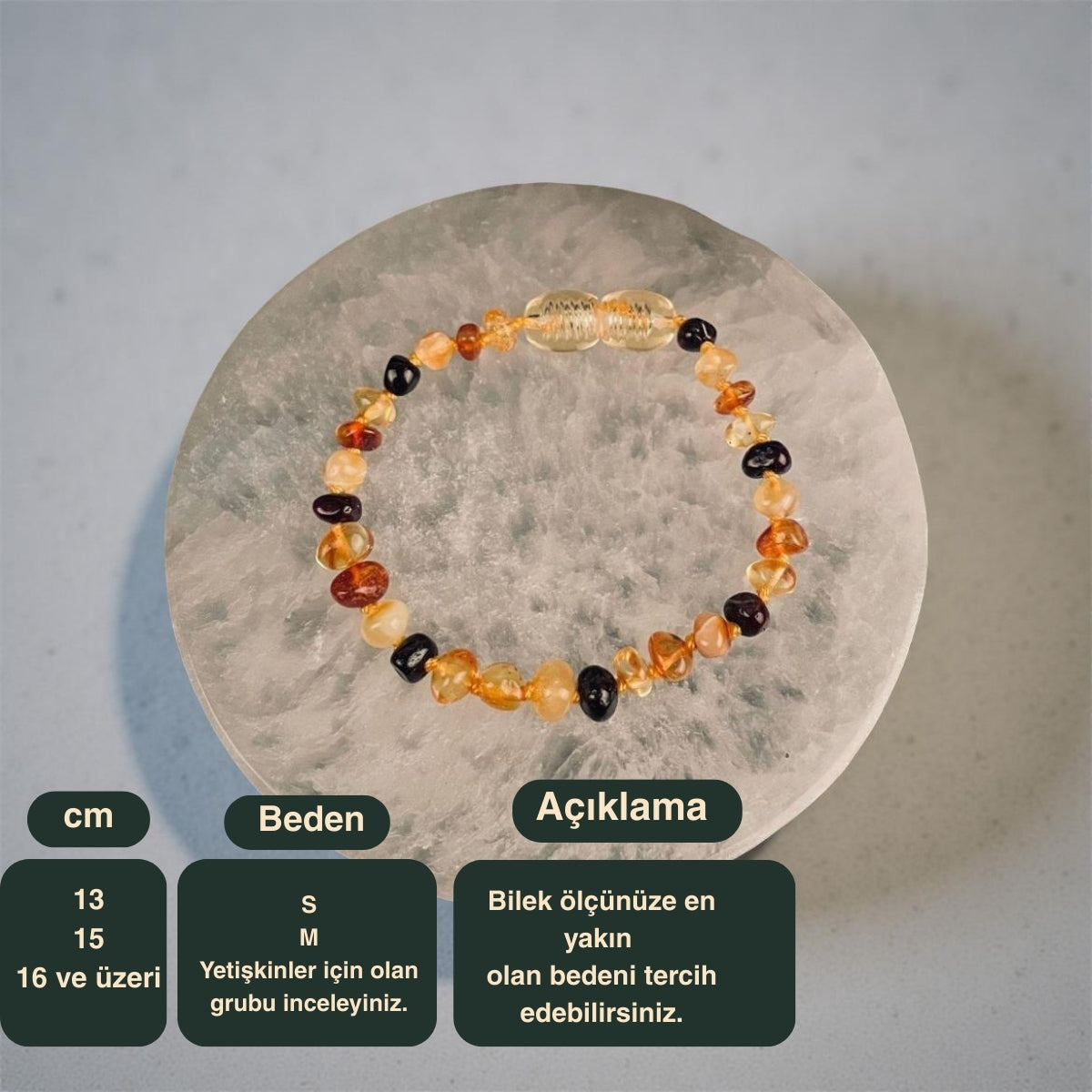 Bebek Kehribar Cappucino Bileklik