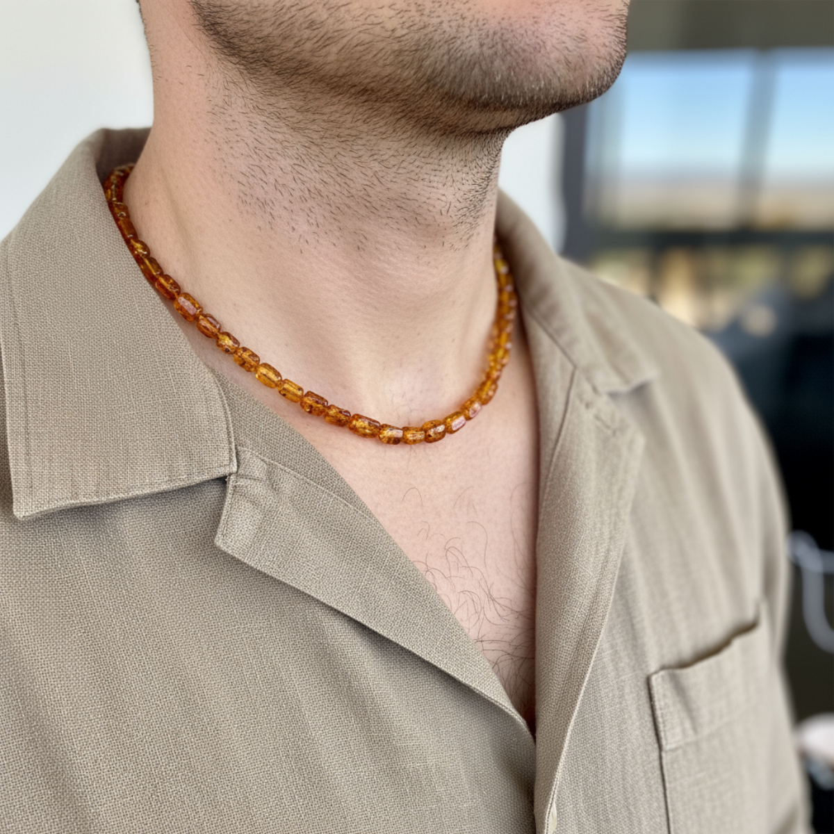 Terrasoul Circle Kehribar Kolye