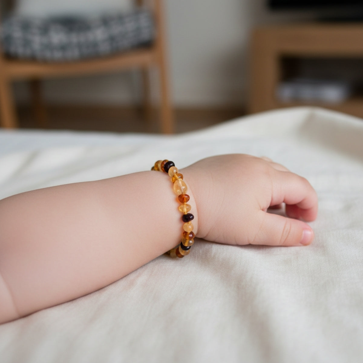 Bebek Kehribar Cappucino Bileklik