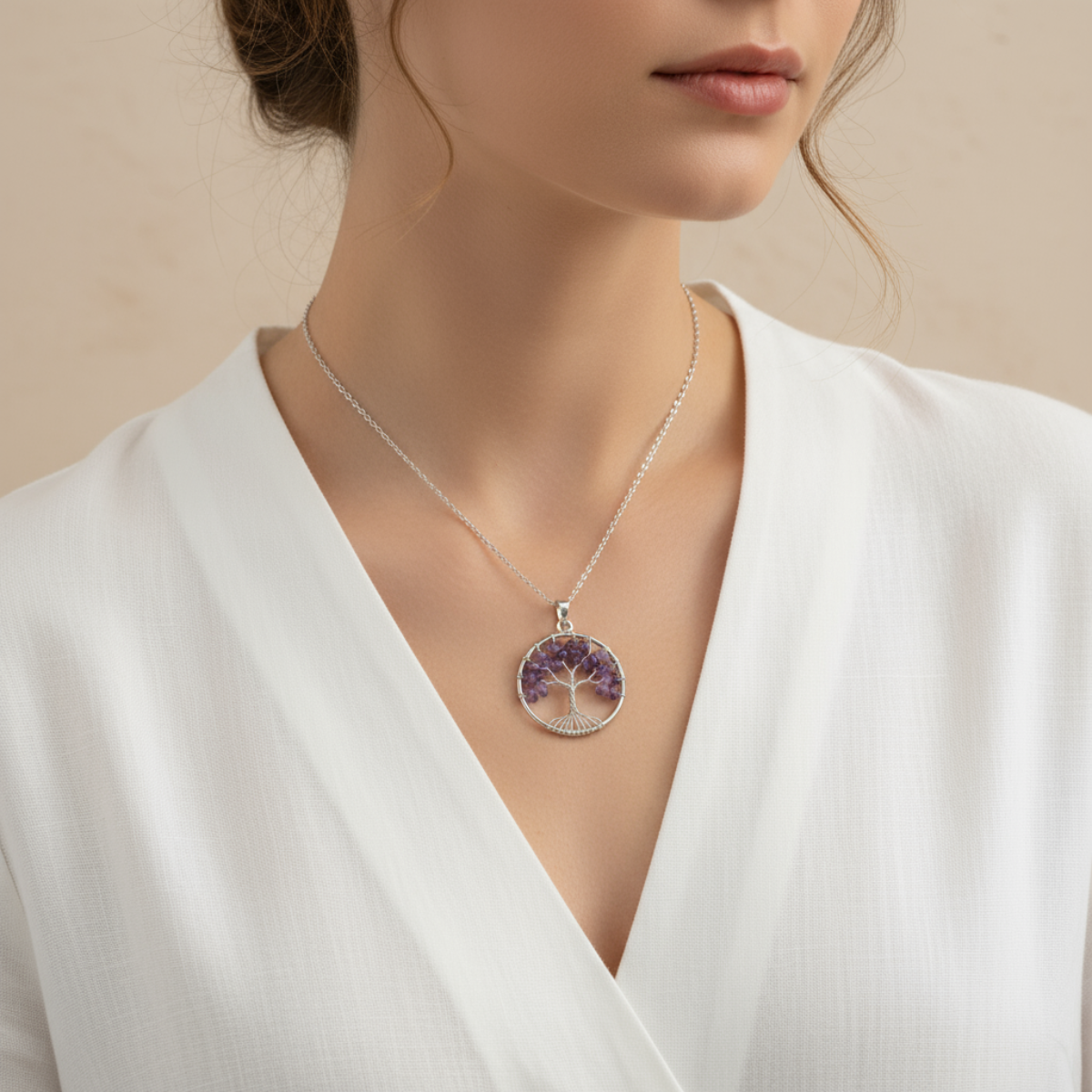 Terrasoul Ametist Hayatağacı Kolye Ucu