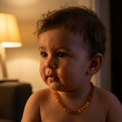 Bebek Kehribar Cappucino Kolye