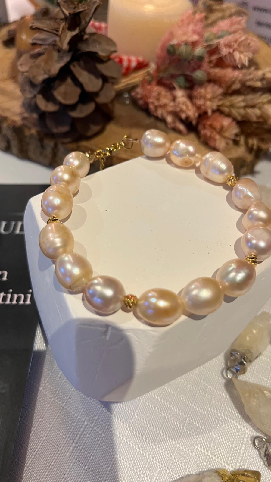 ST11 Pink Fildişi İnci Bileklik