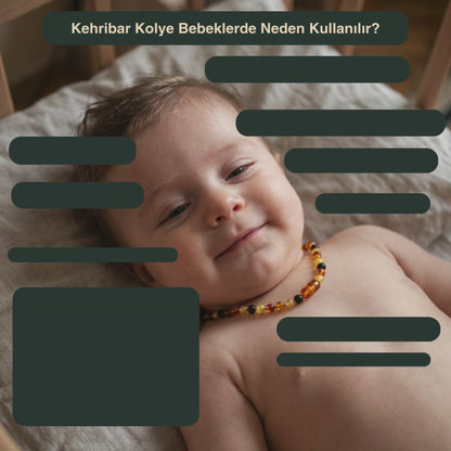 Bebek Kehribar Cappucino Kolye